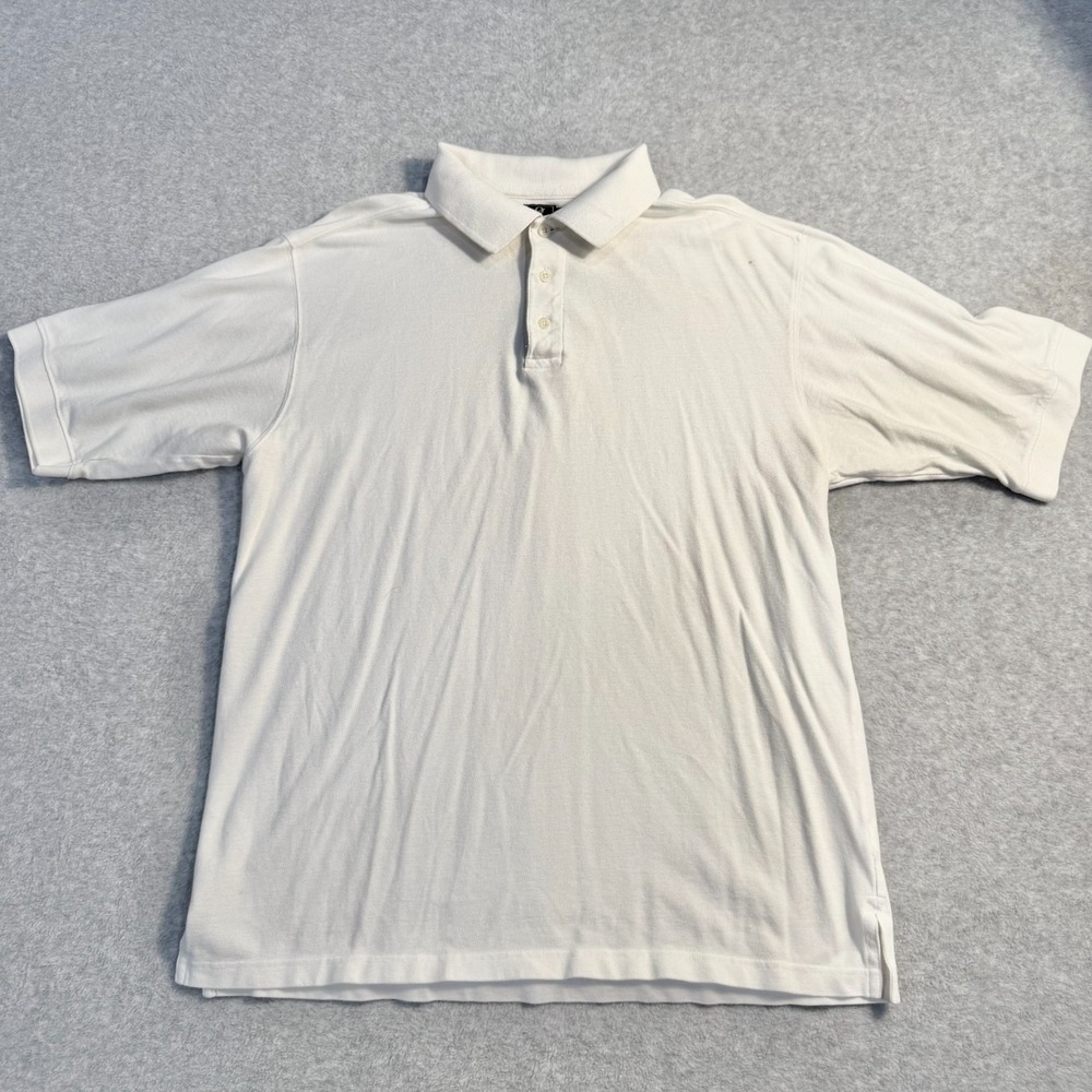 Vintage Gear For Sports Short Sleeve Polo Shirt White Men's Large 100% Cotton